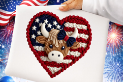 Yarn Highland Cow 4th of July Product Image 1