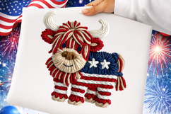 Yarn Highland Cow 4th of July Product Image 1