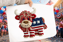 Yarn Highland Cow 4th of July Product Image 2