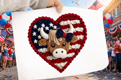 Yarn Highland Cow 4th of July Product Image 2