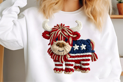 Yarn Highland Cow 4th of July Product Image 3