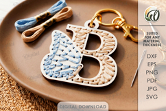 Embroidered Monogram Keychains Bundle Lasercut. Alphabet SVG Product Image 4