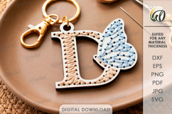 Embroidered Monogram Keychains Bundle Lasercut. Alphabet SVG Product Image 7