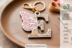Embroidered Monogram Keychains Bundle Lasercut. Alphabet SVG Product Image 8