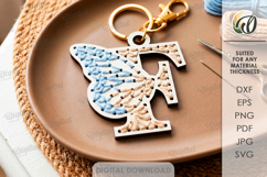 Embroidered Monogram Keychains Bundle Lasercut. Alphabet SVG Product Image 9