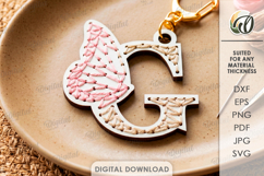 Embroidered Monogram Keychains Bundle Lasercut. Alphabet SVG Product Image 10