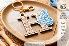 Embroidered Monogram Keychains Bundle Lasercut. Alphabet SVG Product Image 11