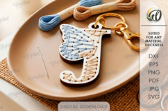 Embroidered Monogram Keychains Bundle Lasercut. Alphabet SVG Product Image 13