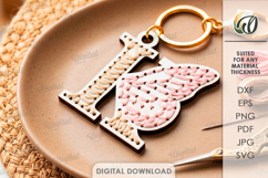 Embroidered Monogram Keychains Bundle Lasercut. Alphabet SVG Product Image 14