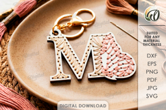 Embroidered Monogram Keychains Bundle Lasercut. Alphabet SVG Product Image 16