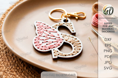 Embroidered Monogram Keychains Bundle Lasercut. Alphabet SVG Product Image 22