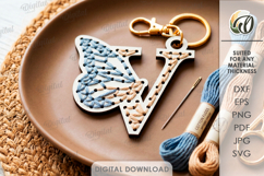 Embroidered Monogram Keychains Bundle Lasercut. Alphabet SVG Product Image 25