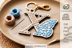 Embroidered Monogram Keychains Bundle Lasercut. Alphabet SVG Product Image 27