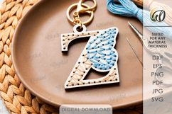 Embroidered Monogram Keychains Bundle Lasercut. Alphabet SVG Product Image 29