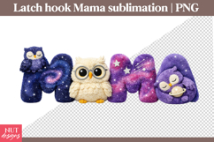 Latch Hook Galaxy Owl Mama Sublimation Yarn Mama Mothers Day Product Image 1