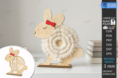 Yarn Wrapped Animal Craft Laser Cut | Shelf Sitter | Bunny Product Image 1