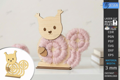 Yarn Wrapped Animal Laser Cut | Shelf Sitter | Squirrel SVG Product Image 1