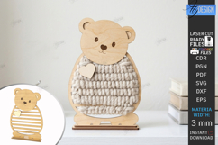 Yarn Wrapped Animal Craft Laser Cut | Shelf Sitter | Bear Product Image 1