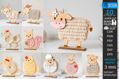 Yarn Wrapped Animals Craft Laser Cut Bundle | Shelf Sitters Product Image 1