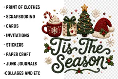 Yarn Crochet Tis the Season Christmas Png Product Image 3
