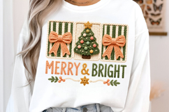 Yarn Merry and bright Christmas Coquette Bow Png Product Image 2