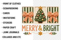 Yarn Merry and bright Christmas Coquette Bow Png Product Image 3