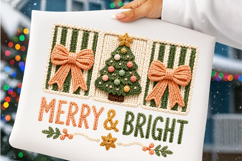 Yarn Merry and bright Christmas Coquette Bow Png Product Image 4