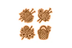 4x Floral Yarns Studs Earrings, Laser Cut SVG Templates Product Image 2