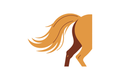 Stylized horse silhouette with flowing mane in minimalistic Product Image 1