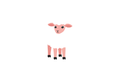 Adorable pink and white sheep standing cheerfully in a minim Product Image 1