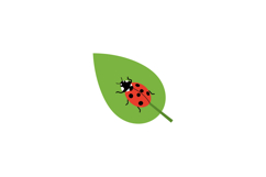 Ladybug resting on a vibrant green leaf in a flat vector ill Product Image 1