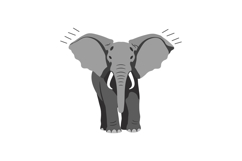 A majestic grey elephant standing proudly in a flat, minimal Product Image 1