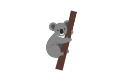 Koala climbing a brown tree branch in flat and minimal vecto Product Image 1