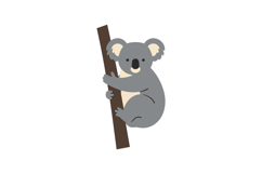 Koala sitting on a tree branch in a minimal flat design vect Product Image 1