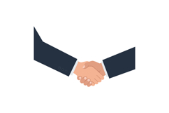 Two hands shaking in a professional setting, minimal design, Product Image 1