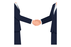 Two business professionals shaking hands in a formal setting Product Image 1
