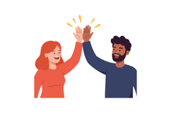 Two friends giving a high five in a cheerful flat vector ill Product Image 1