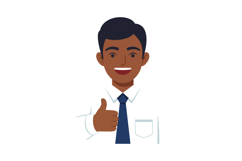 Happy businessman giving a thumbs up in a minimal vector ill Product Image 1