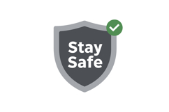 Stay Safe Shield Icon with Check Mark for Safety and Protect Product Image 1