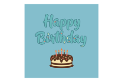 Happy birthday greeting with cake and candles for birthday c Product Image 1