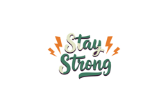 Stay Strong motivational lettering with orange lightning bol Product Image 1