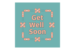Get Well Soon Card Design with Bandage Frame in Soft Pastel Product Image 1