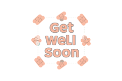 Get Well Soon Message with Bandages and Pills Vector Illustr Product Image 1