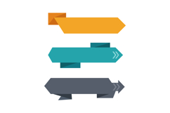 Colorful arrow banners in orange teal and gray flat design f Product Image 1