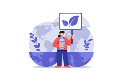 Environmental activism illustration with person holding plan Product Image 1