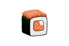 Salmon sushi roll vector illustration with rice and seaweed Product Image 1