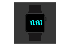 Digital smartwatch with glowing cyan numbers on black backgr Product Image 1