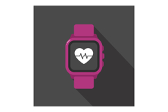 Smartwatch with heart rate monitor icon flat design in purpl Product Image 1