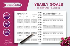 Yearly Goal planner, Productivity Planner Canva Template Product Image 1