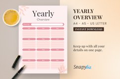 Yearly Overview Printable Planner | A4 And A5 | US Letter Product Image 1